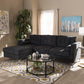 Baxton Studio Mireille Modern And Contemporary Dark Grey Fabric Upholstered Sectional Sofa | Sofas | Modishstore