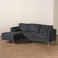 Baxton Studio Mireille Modern And Contemporary Dark Grey Fabric Upholstered Sectional Sofa | Sofas | Modishstore - 4