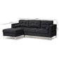 Baxton Studio Mireille Modern And Contemporary Dark Grey Fabric Upholstered Sectional Sofa | Sofas | Modishstore - 3