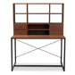 Baxton Studio Edwin Rustic Industrial Style Brown Wood and Metal 2-in-1 Bookcase Writing Desk | Desks | Modishstore - 5