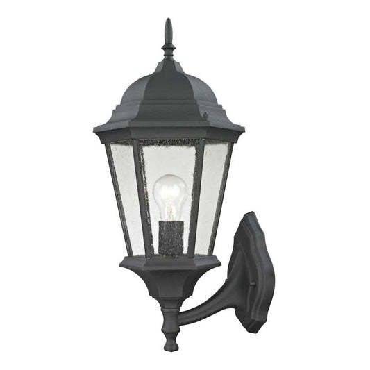 Temple Hill 1-Light Coach Lantern in Matte Textured Black - Large | Sconces | Modishstore