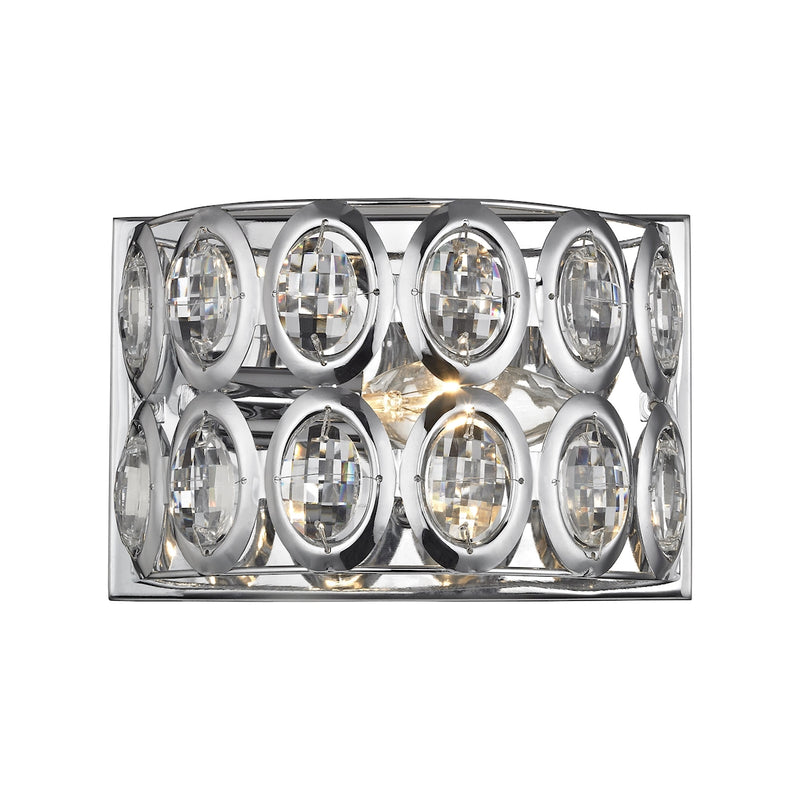 Tessa 1-Light Vanity Sconce in Polished Chrome with Clear Crystal ELK Lighting | Sconces | Modishstore