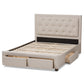Baxton Studio Aurelie Modern and Contemporary Light Beige Fabric Upholstered King Size Storage Bed | Beds | Modishstore - 3