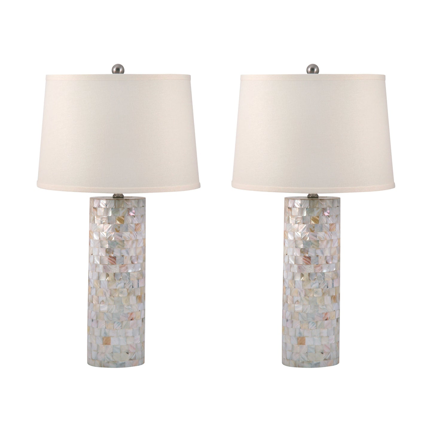 Dimond Lighting Mother Of Pearl Cylinder Table Lamps - Set Of 2 | Modishstore | Table Lamps