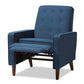 Baxton Studio Mathias Mid-century Modern Blue Fabric Upholstered Lounge Chair | Lounge Chairs | Modishstore - 10