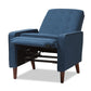 Baxton Studio Mathias Mid-century Modern Blue Fabric Upholstered Lounge Chair | Lounge Chairs | Modishstore - 9