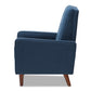 Baxton Studio Mathias Mid-century Modern Blue Fabric Upholstered Lounge Chair | Lounge Chairs | Modishstore - 7