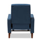 Baxton Studio Mathias Mid-century Modern Blue Fabric Upholstered Lounge Chair | Lounge Chairs | Modishstore - 6