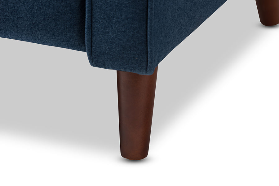 Baxton Studio Mathias Mid-century Modern Blue Fabric Upholstered Lounge Chair | Lounge Chairs | Modishstore - 5