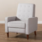Baxton Studio Mathias Mid-century Modern Light Grey Fabric Upholstered Lounge Chair | Lounge Chairs | Modishstore - 4