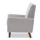 Baxton Studio Mathias Mid-century Modern Light Grey Fabric Upholstered Lounge Chair | Lounge Chairs | Modishstore - 7