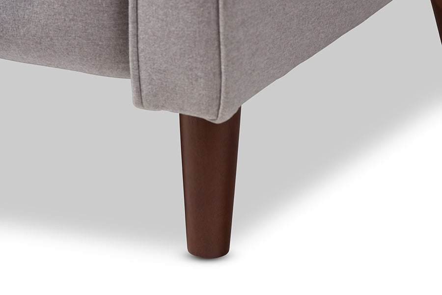 Baxton Studio Mathias Mid-century Modern Light Grey Fabric Upholstered Lounge Chair | Lounge Chairs | Modishstore - 5