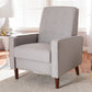 Baxton Studio Mathias Mid-century Modern Light Grey Fabric Upholstered Lounge Chair | Lounge Chairs | Modishstore - 3