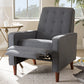 Baxton Studio Mathias Mid-century Modern Grey Fabric Upholstered Lounge Chair | Lounge Chairs | Modishstore - 2