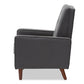 Baxton Studio Mathias Mid-century Modern Grey Fabric Upholstered Lounge Chair | Lounge Chairs | Modishstore - 7