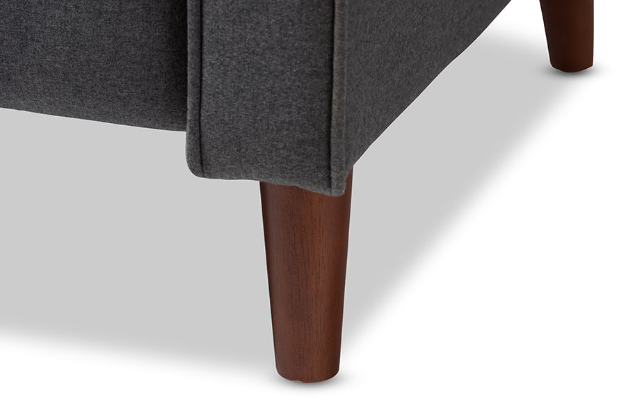 Baxton Studio Mathias Mid-century Modern Grey Fabric Upholstered Lounge Chair | Lounge Chairs | Modishstore - 5