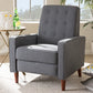 Baxton Studio Mathias Mid-century Modern Grey Fabric Upholstered Lounge Chair | Lounge Chairs | Modishstore - 3