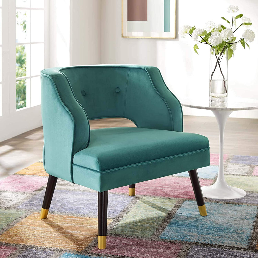 Modway Traipse Button Tufted Open Back Performance Velvet Armchair - EEI-3579 | Armchairs | Modishstore - 7