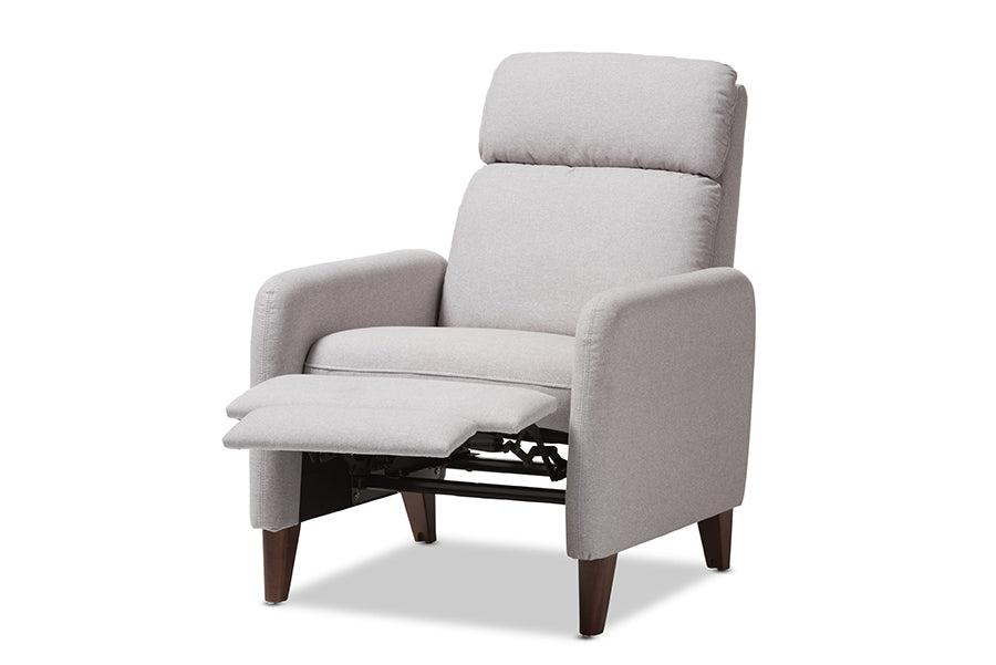 Baxton Studio Casanova Mid-century Modern Light Grey Fabric Upholstered Lounge Chair | Lounge Chairs | Modishstore - 10