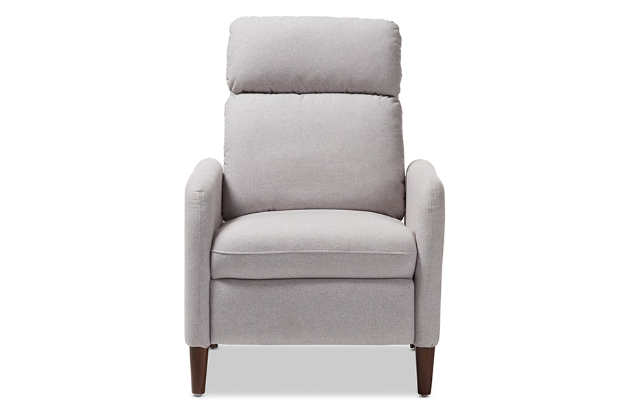 Baxton Studio Casanova Mid-century Modern Light Grey Fabric Upholstered Lounge Chair | Lounge Chairs | Modishstore - 8