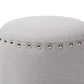 Baxton Studio Rosine Modern and Contemporary Light Grey Fabric Upholstered Nail Trim Ottoman | Ottomans | Modishstore - 4
