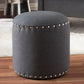 Baxton Studio Rosine Modern and Contemporary Dark Grey Fabric Upholstered Nail Trim Ottoman | Ottomans | Modishstore - 2
