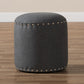 Baxton Studio Rosine Modern and Contemporary Dark Grey Fabric Upholstered Nail Trim Ottoman | Ottomans | Modishstore - 3