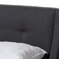 Baxton Studio Louvain Modern and Contemporary Dark Grey Fabric Upholstered Walnut-Finished Queen Sized Platform Bed | Beds | Modishstore - 5