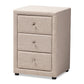 baxton studio tessa modern and contemporary beige fabric upholstered 3 drawer nightstand | Modish Furniture Store-2