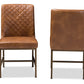 Baxton Studio Margaux Modern Luxe Light Brown Faux Leather Upholstered Dining Chair (Set of 2) | Modishstore | Dining Chairs - 3