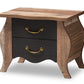 baxton studio romilly country cottage farmhouse black and oak finished wood 2 drawer nightstand | Modish Furniture Store-2
