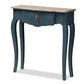 baxton studio mazarine classic and provincial blue spruce finished console table | Modish Furniture Store-2