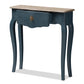 baxton studio mazarine classic and provincial blue spruce finished console table | Modish Furniture Store-3