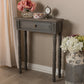 Baxton Studio Noemie Country Cottage Farmhouse Brown Finished 1-Drawer Console Table | Modishstore | Console Tables