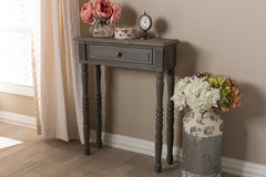 Baxton Studio Noemie Country Cottage Farmhouse Brown Finished 1-Drawer Console Table