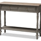 baxton studio noemie country cottage farmhouse brown finished 2 drawer console table | Modish Furniture Store-2