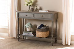 Baxton Studio Noemie Country Cottage Farmhouse Brown Finished 2-Drawer Console Table
