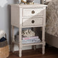 Baxton Studio Lenore Country Cottage Farmhouse Whitewashed 2-Drawer Nightstand | Modishstore | Nightstands