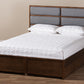baxton studio macey modern and contemporary dark grey fabric upholstered walnut finished king size storage platform bed | Modish Furniture Store-10