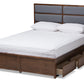 baxton studio macey modern and contemporary dark grey fabric upholstered walnut finished queen size storage platform bed | Modish Furniture Store-3
