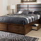 Baxton Studio Macey Modern and Contemporary Dark Grey Fabric Upholstered Walnut Finished Queen Size Storage Platform Bed | Modishstore | Beds