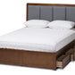 baxton studio brannigan modern and contemporary dark grey fabric upholstered walnut finished king size storage platform bed | Modish Furniture Store-2