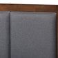baxton studio brannigan modern and contemporary dark grey fabric upholstered walnut finished king size storage platform bed | Modish Furniture Store-6