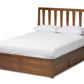 baxton studio raurey modern and contemporary walnut finished queen size storage platform bed | Modish Furniture Store-2