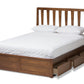 baxton studio raurey modern and contemporary walnut finished queen size storage platform bed | Modish Furniture Store-3