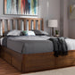 Baxton Studio Raurey Modern and Contemporary Walnut Finished Queen Size Storage Platform Bed | Modishstore | Beds