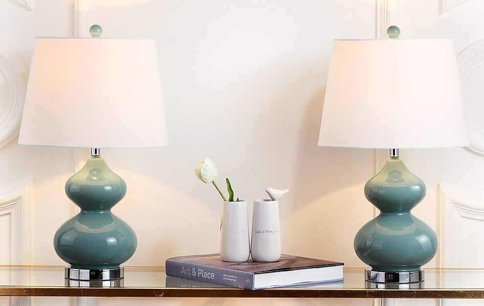 Safavieh Eva Double Gourd Glass Lamp | Table Lamps | Modishstore - 8