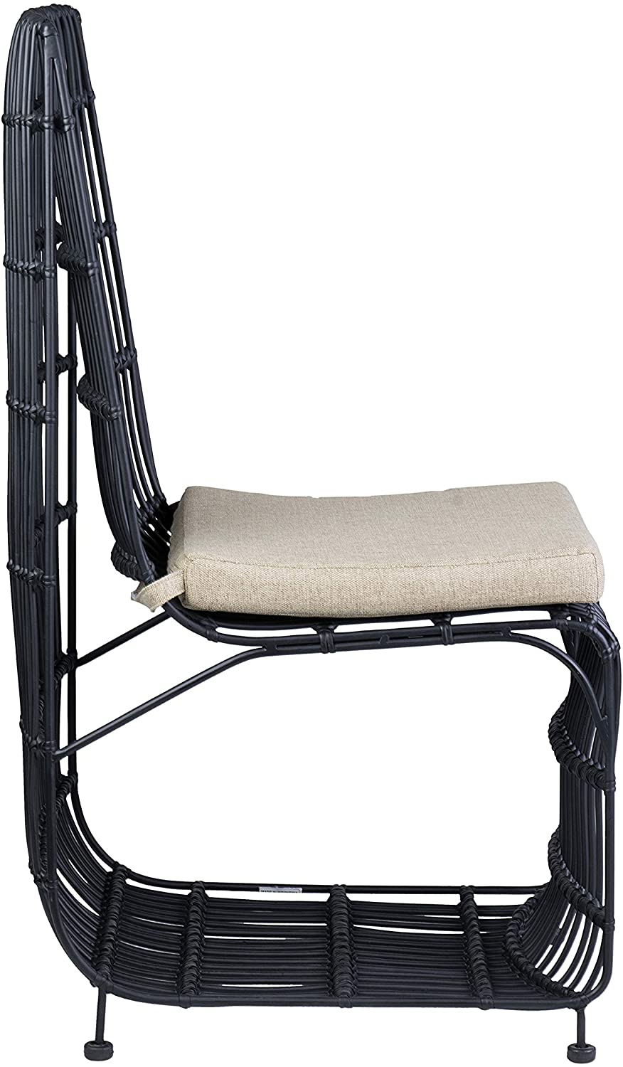 Marvel Dining Chair, Black Rattan & Iron Set of 2 by Jeffan | Dining Chairs | Modishstore - 3