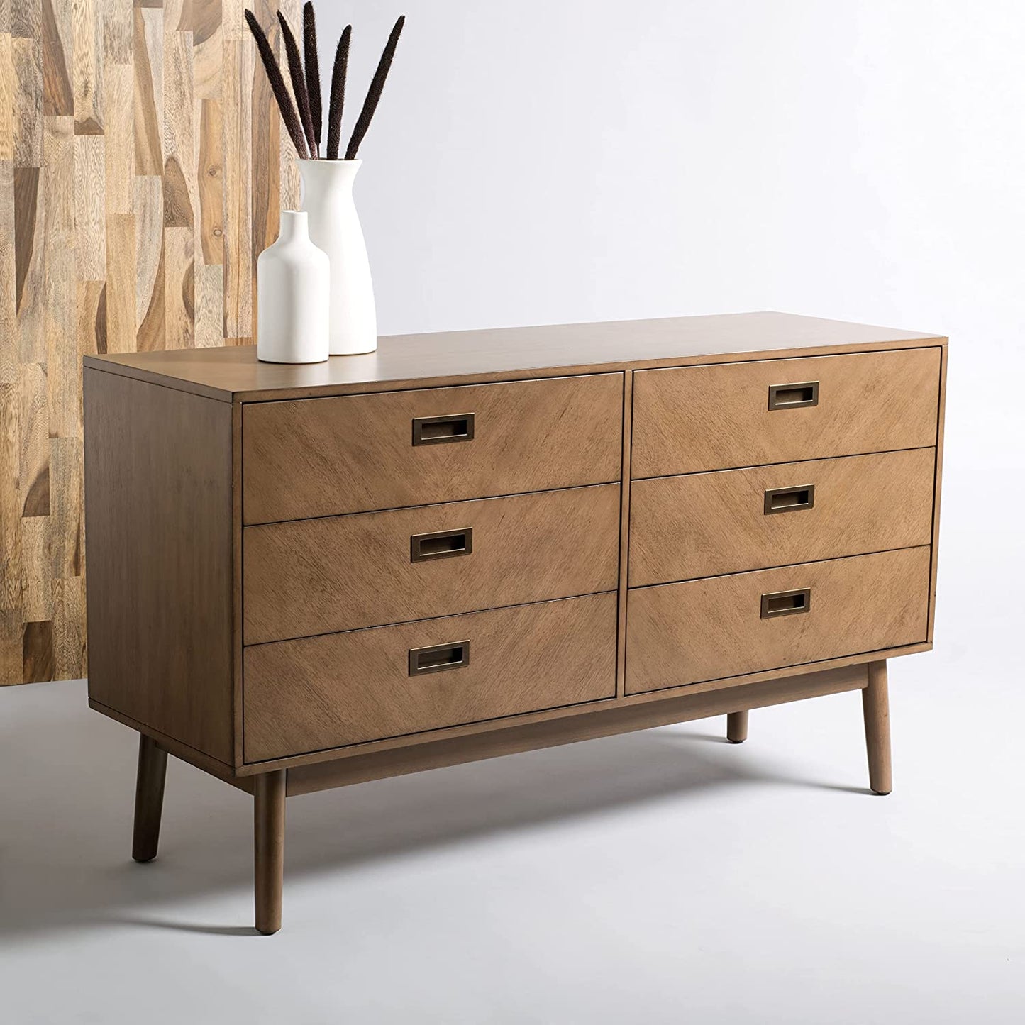Safavieh Donald 6 Drawer Dresser - Wheat | Dressers | Modishstore