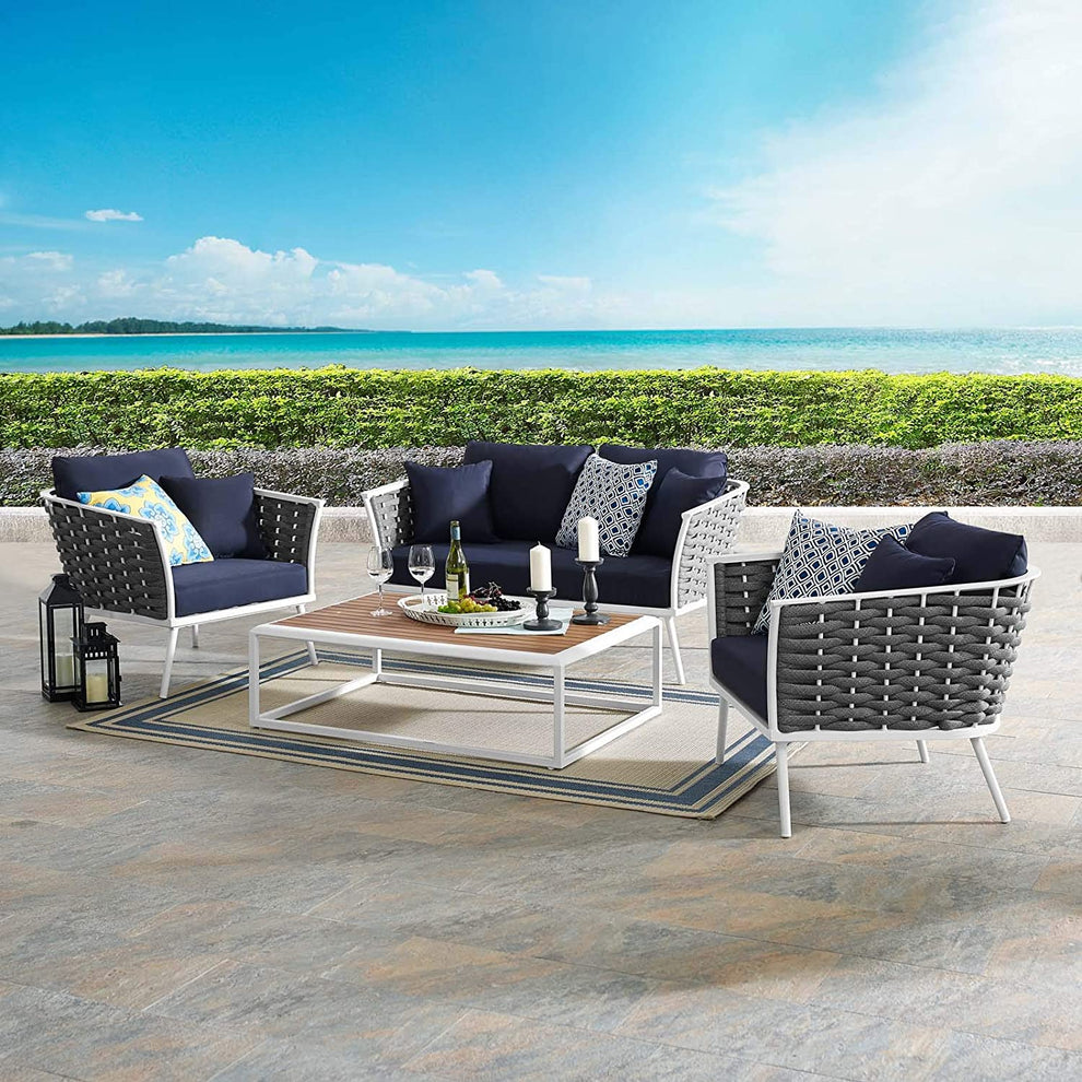 Modway Stance 4 Piece Outdoor Patio Aluminum Sectional Sofa Set-EEI-3172 - EEI-3172 | Outdoor Sofas, Loveseats & Sectionals | Modishstore - 5